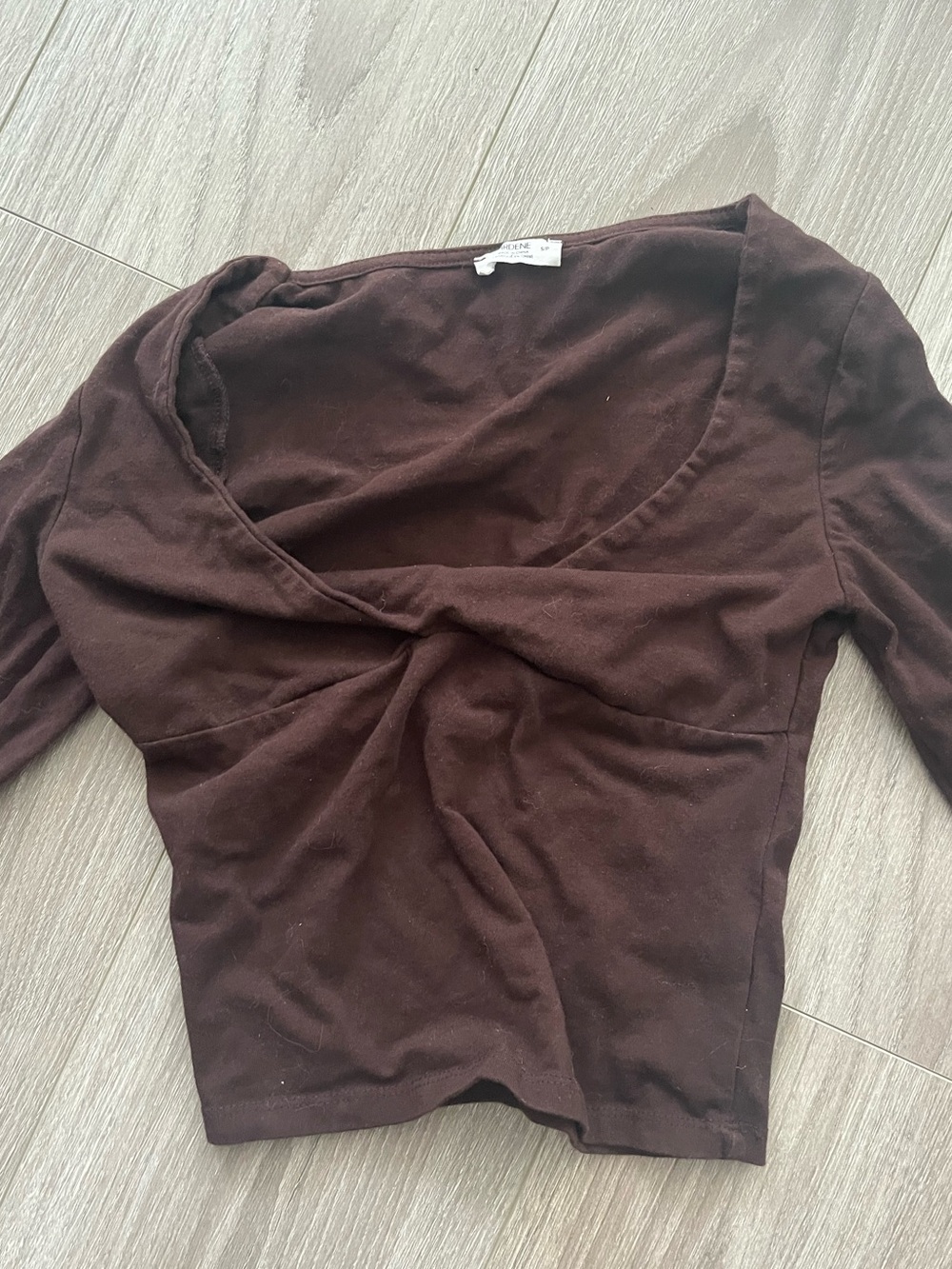 Ardene Women’s Brown Long Sleeve Twist Front Top